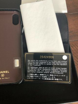 NIB Authentic CHANEL iphone X black caviar leather case 2019 RARE 3