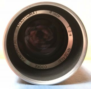Very Rare Cooke Panchrotal Anastigmat 4 " 100mm T 2.  8 Lens Taylor Hobson England