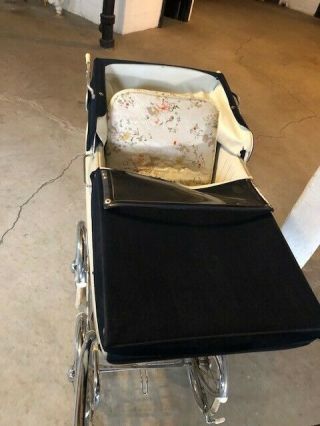 Vintage Giordani Baby Buggy Stroller Carriage Pram Navy Made in Italy 6