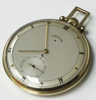 Elgin 14k Gold Filled 1946 Wind Up Vintage Pocket Watch Usa Made 21 Jewels 10 