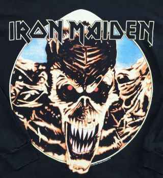 Vintage 1992 Iron Maiden Long Sleeve T - Shirt slayer metallica metal 3