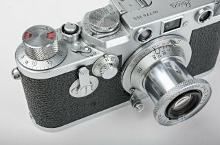Rare Absolutely Leica Iiif Rd St (red Dial / Self Timer) & Elmar 5cm F/3.  5