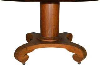 17652 Victorian Oak Empire Style Dining Table – 44 Inch 2