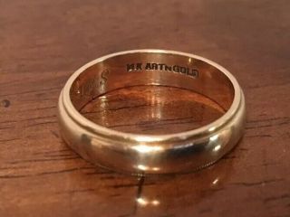 Vintage Estate 14k Solid Yellow Gold Men’s Wedding Band Ring Size 9 5mm 5.  2 Gram