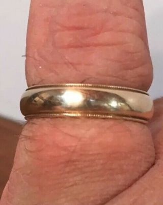 Vintage Estate 14k Solid Yellow Gold Men’s Wedding Band Ring Size 9 5mm 5.  2 Gram 3