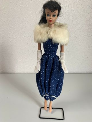 Vintage Ponytail Barbie 5 W/ Gay Parisienne Dress,  Shawl,  Gloves Rare