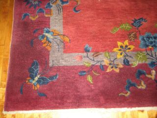 Antique Art Deco Nichols Hand - Knotted 8x10 Chinese Area Rug 3