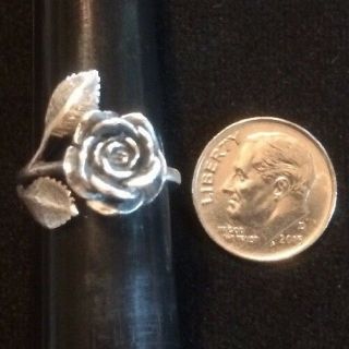 James Avery 3 - D Vintage Rose Ring Retired Size 5 Sterling Silver 4