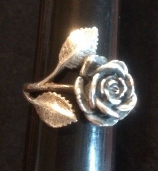 James Avery 3 - D Vintage Rose Ring Retired Size 5 Sterling Silver 5