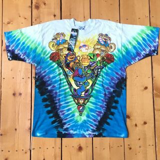 Vintage 1996 Grateful Dead Sphinx Egypt Theme Dancing Bear Liquid Blue Tshirt Xl