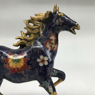 Chinese ancient cloisonne statue hand - carved horse Pentium image 2