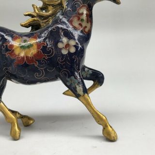 Chinese ancient cloisonne statue hand - carved horse Pentium image 3