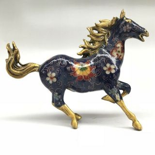 Chinese ancient cloisonne statue hand - carved horse Pentium image 6