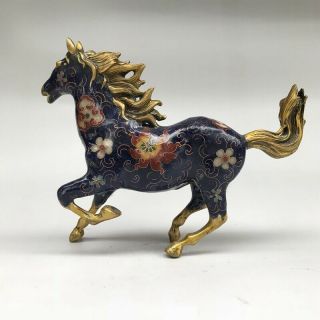 Chinese ancient cloisonne statue hand - carved horse Pentium image 8