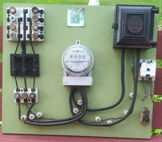 Vintage Antique Electrical Panel Frankenstein Knife Switch Fuse Box Steampunk