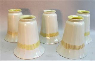 Fine Set Of 5 Matching Steuben Art Glass Lamp Shades C.  1910 Antique