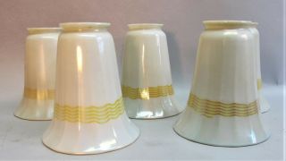 Fine Set of 5 MATCHING STEUBEN Art Glass Lamp Shades c.  1910 antique 2