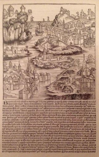 Liber Chronicarum - The Nuremberg Chronicle - Illustrated Leaf - 1493