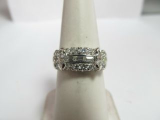 Vintage Solid Platinum Art Deco Ring With.  75 Cts T.  W.  Of Natural Diamonds