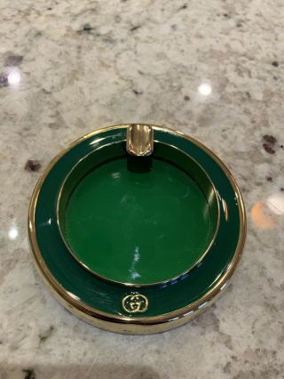 Rare Vintage Gucci Ashtray Emerald Green With Tag
