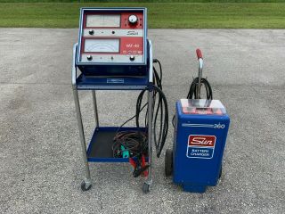 Vintage Sun Equipment Bc - 360 Charger And Vat - 40 Tester With Cart