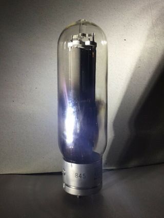 Large Audio Amplifier Triode Tube 845 United Electronics With Rare Top Fixture