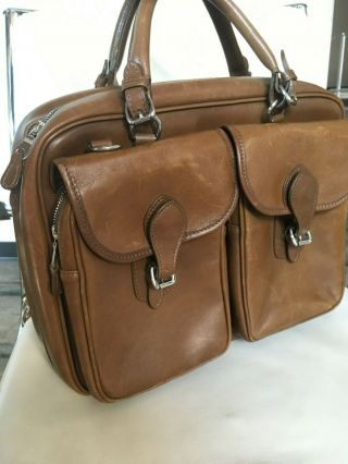 Authentic Vintage Mulholland Brothers Travel Computer Bag Brown Leather