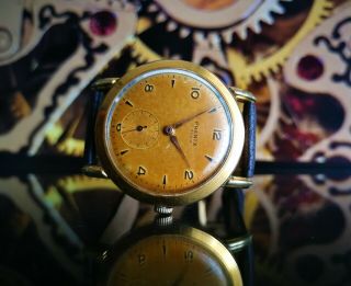 Rare Vintage Swiss Watch - Phenix Nivada 17j Jumbo Cal.  140 Golden Circa 1950s