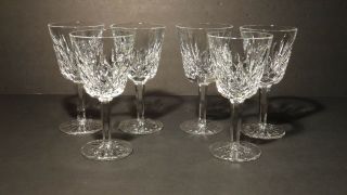 Vintage Waterford Crystal Lismore (1957 -) Set Of 6 Claret Wine Glasses 5 7/8 "