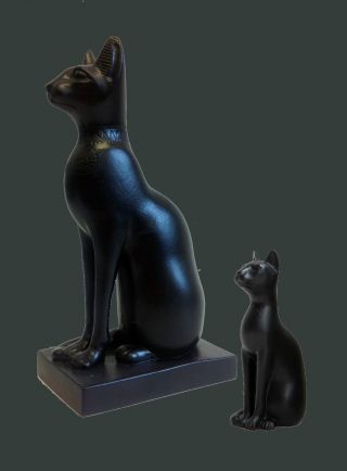 Egyptian Cat Decorative Ornament Ancient Figure Goddess Gypsum Sculpture