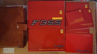 Rare 1998 Ferrari F355 Owners Manuals Pouch Books No Service Stamps