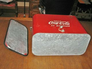 VINTAGE 1950 ' S DRINK COCA COLA BOTTLES COKE METAL COOLER PROGRESS REFRIG CO 2