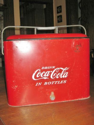 VINTAGE 1950 ' S DRINK COCA COLA BOTTLES COKE METAL COOLER PROGRESS REFRIG CO 5