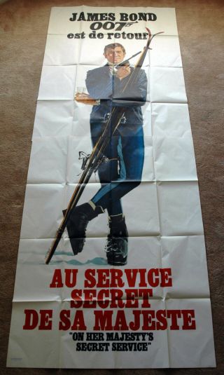 Vintage 1969 James Bond 007 - Ohmss Movie Poster 1sh Film Ski Alps Art