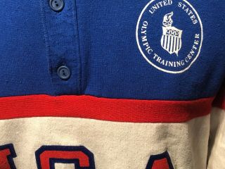 Vtg Usa Olympic Training Center L Sweatshirt Collar Sweater 50/50 80s Worn Rare