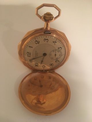 Antique 14k Gold Pocket Watch By Tavannes Watch
