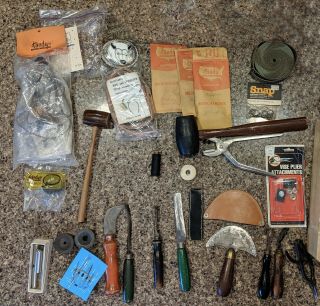 Vintage Leather Tools,  Leather Craft,  Knives,  Snap Kits,  Grommet Setters