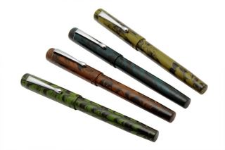 Set Of 4 - Exclusive Handmade Ebonite Fountain Pens With Converter Vintage Look