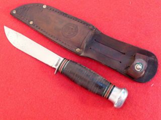 Vintage Remington Usa Dupont Rh51 Boy Scouts Official Knife And Sheath