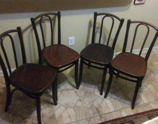 Set Of 4 Antique Dining Chairs J & J Kohn Mundus Made In Poland 1890 - 1900 " S