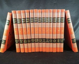 Vintage Childcraft Books 1954 Set Of 15 Volumes Orange Hardcover Complete Usa
