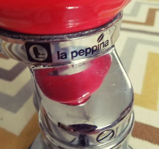 La Peppina Lever Espresso Machine Vintage Red Italian.  Very Rare. 3