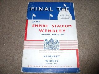 Rare Vintage 1937 Rugby League Challenge Cup Final Keighley V Widnes 8th May