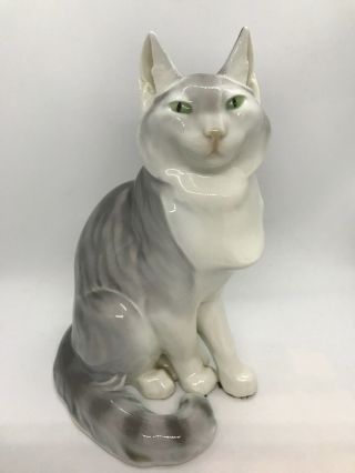 Rare Art Nouveau Kpm Berlin Cat Porcelain Figurine 141/732 Porzellan German