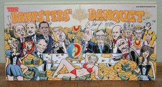 Rare Alex Jones Infowars Autographed Signed Doodled On Game Banksters Banquet