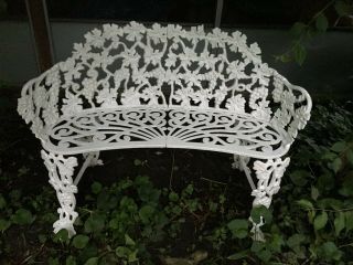 Vintage Antique Cast Iron Metal Victorian Style Garden Bench Loveseat 1940 