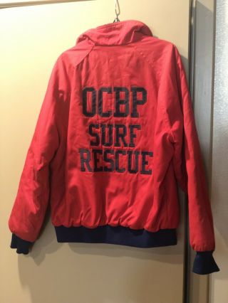 Vintage Ocean City Beach Patrol Large Red Jacket Surf Rescue