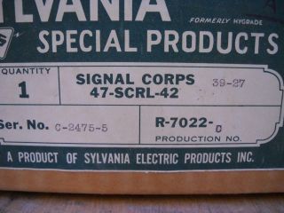 Vintage Sylvania US Army Signal Corps 2J32 Magnetron Tube 47 - SCRL - 42 WWII Radar 3