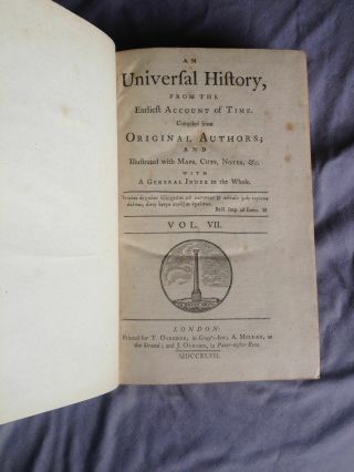 1747 Universal History Vol 7 Complete with all maps Ancient History Greece 2