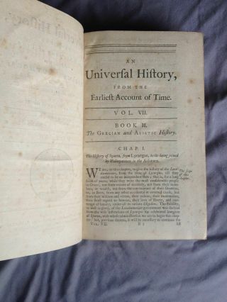 1747 Universal History Vol 7 Complete with all maps Ancient History Greece 5